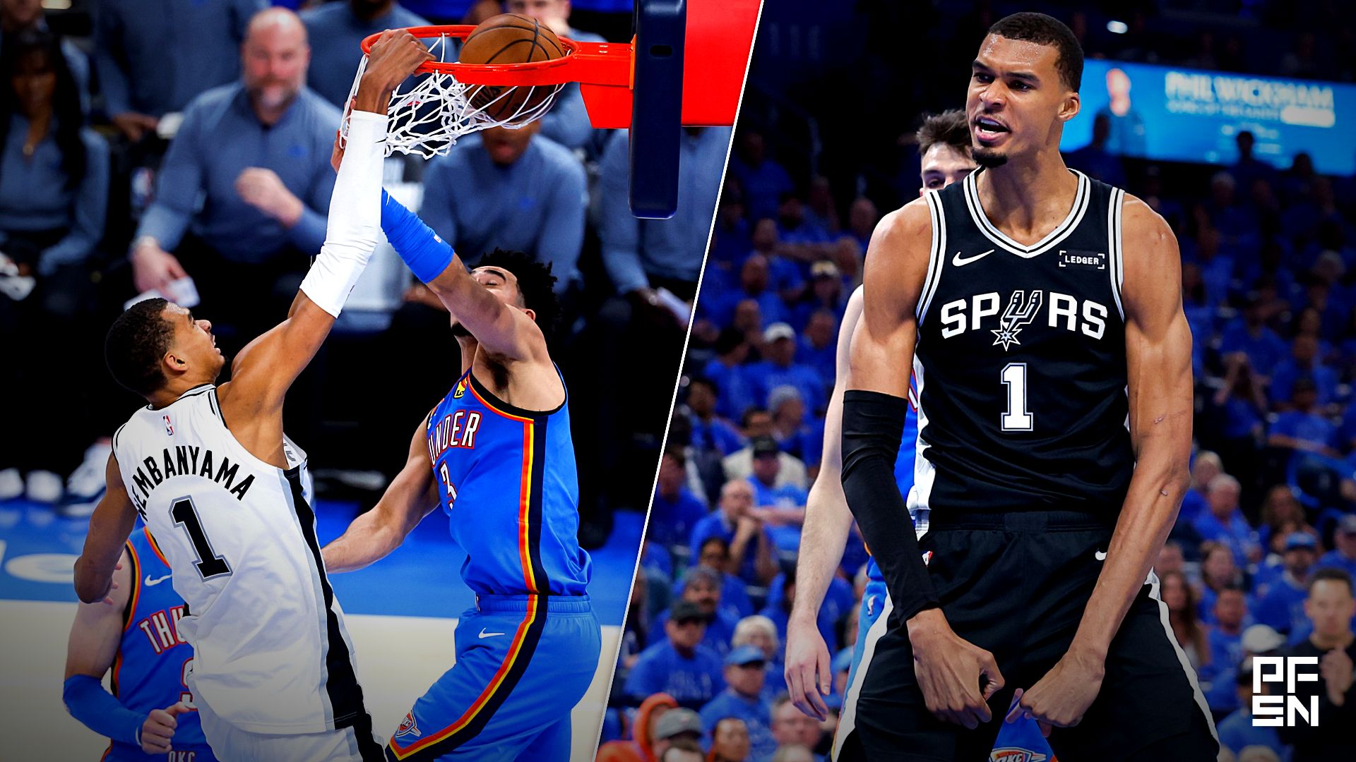 'HOW DO YOU STOP THIS?' -- NBA World Reacts to Victor Wembanyama's 'UNREAL' Putback Dunk in Spurs-Thunder Game 2