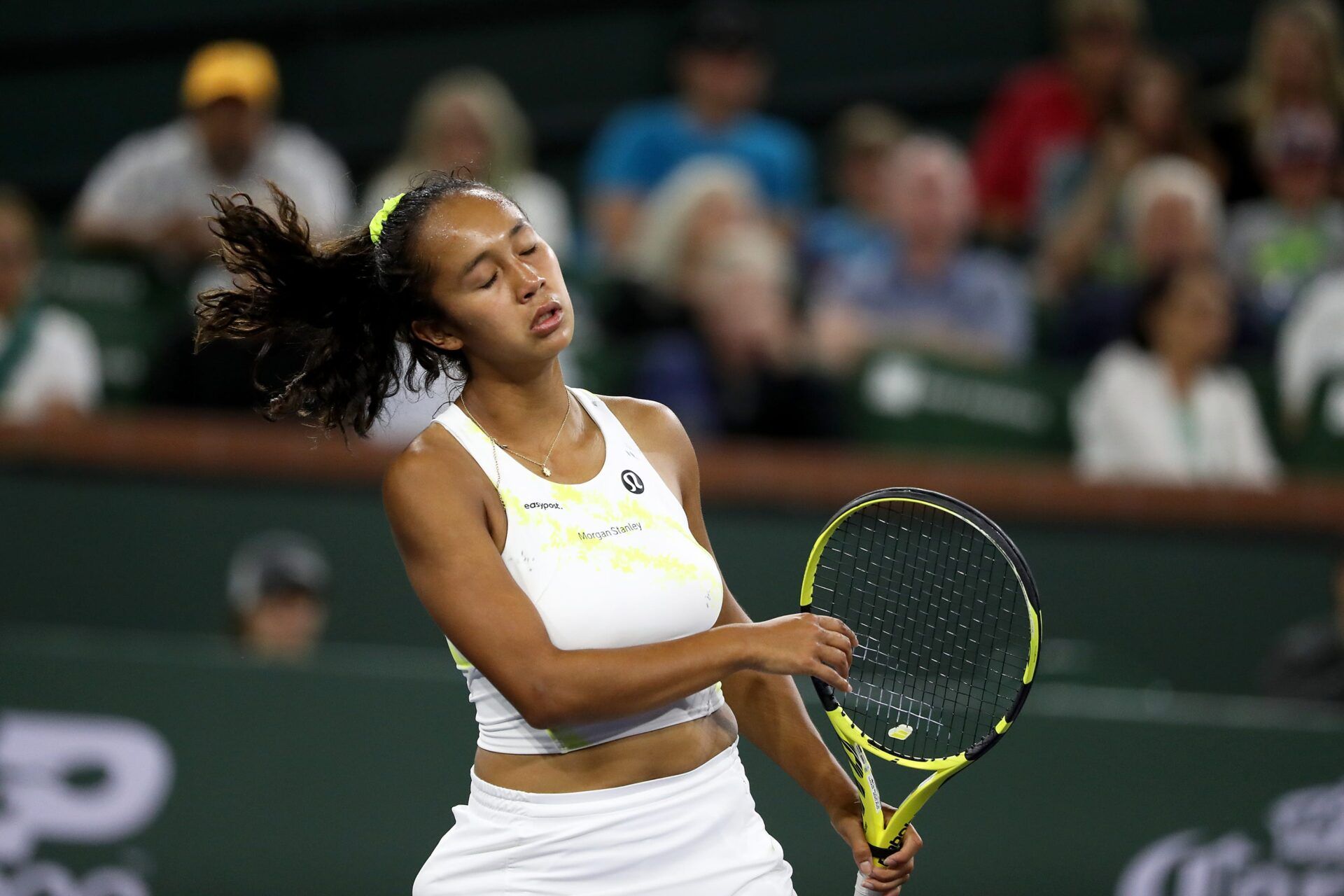 Canadian Leylah Fernandez reacts during her loss to Paula Badosa of Spain during the BNP Paribas Open in Indian Wells, Calif., on Tuesday, March 15, 2022.

Bnp Paribas Open Badosa Vs Fernandez476