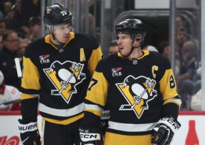 Pittsburgh Penguins center Evgeni Malkin and center Sidney Crosby.