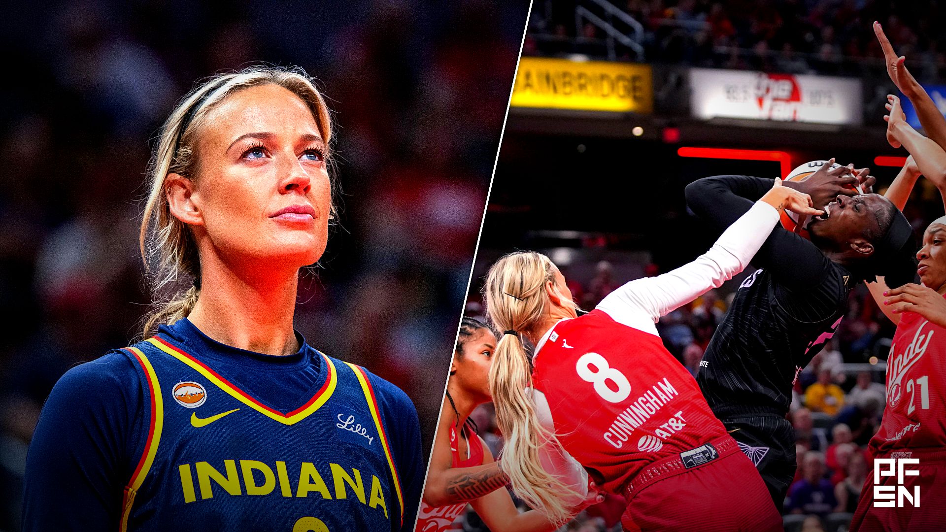 Collage featuring WNBA: Seattle Storm at Indiana Fever and Syndication: The Indianapolis Star.
Trevor Ruszkowski-Imagn Images / Grace Smith/IndyStar / USA TODAY NETWORK via Imagn Images