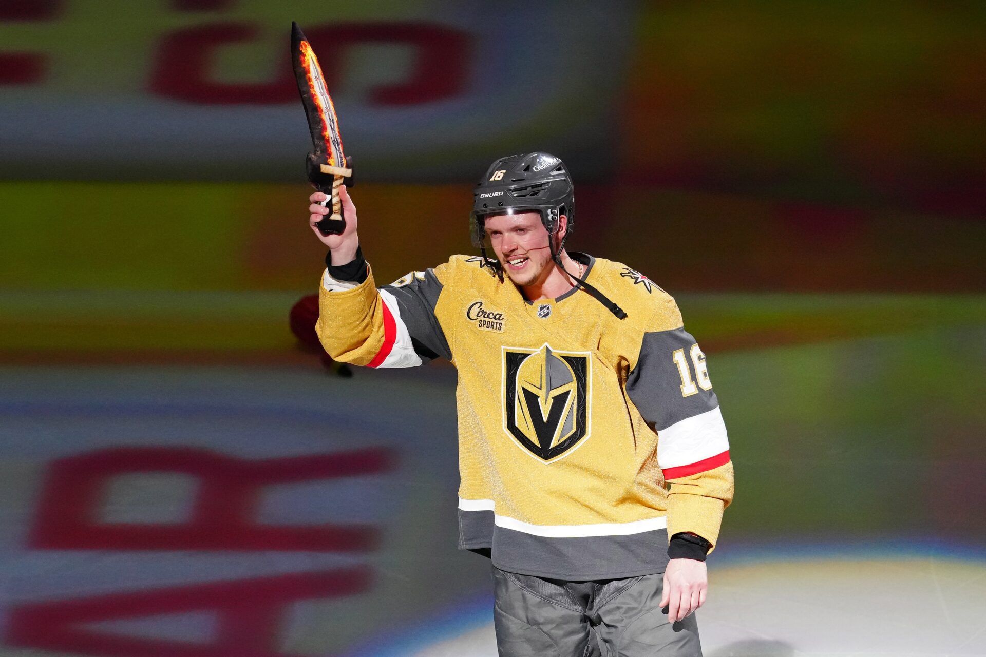 Vegas Golden Knights right wing Pavel Dorofeyev (16) was named First Star of the Game after the Golden Knights defeated the Anaheim Ducks 3-2 in an overtime period of game five of the second round of the 2026 Stanley Cup Playoffs at T-Mobile Arena.