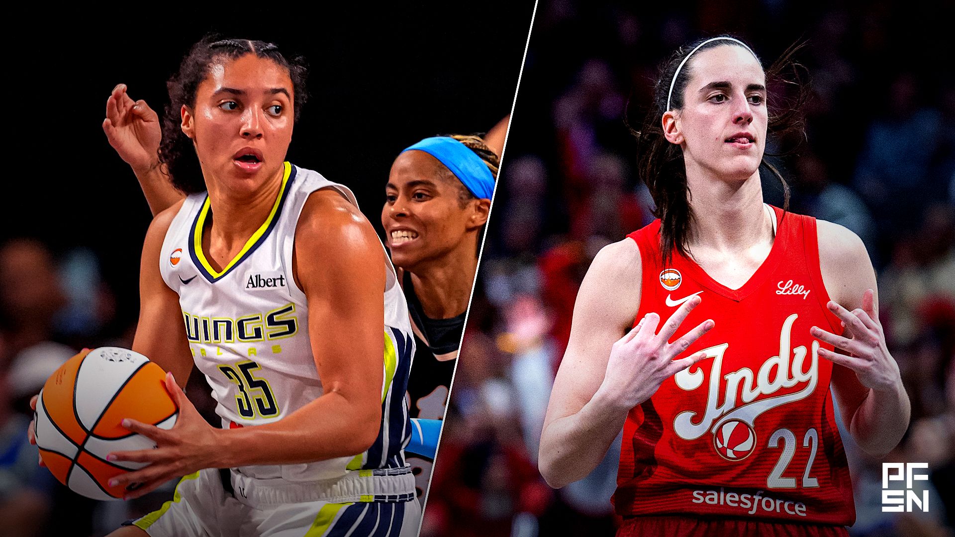 Collage featuring WNBA: Dallas Wings at Atlanta Dream and WNBA: Golden State Valkyries at Indiana Fever.
Dale Zanine-Imagn Images / Trevor Ruszkowski-Imagn Images