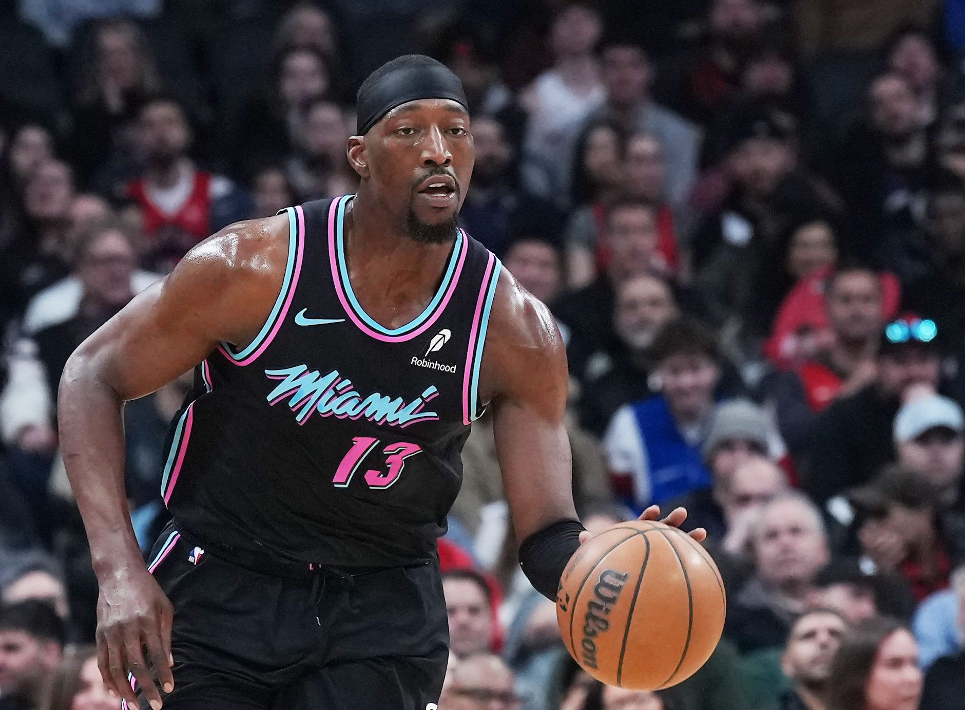 Miami Heat center Bam Adebayo at Scotiabank Arena.