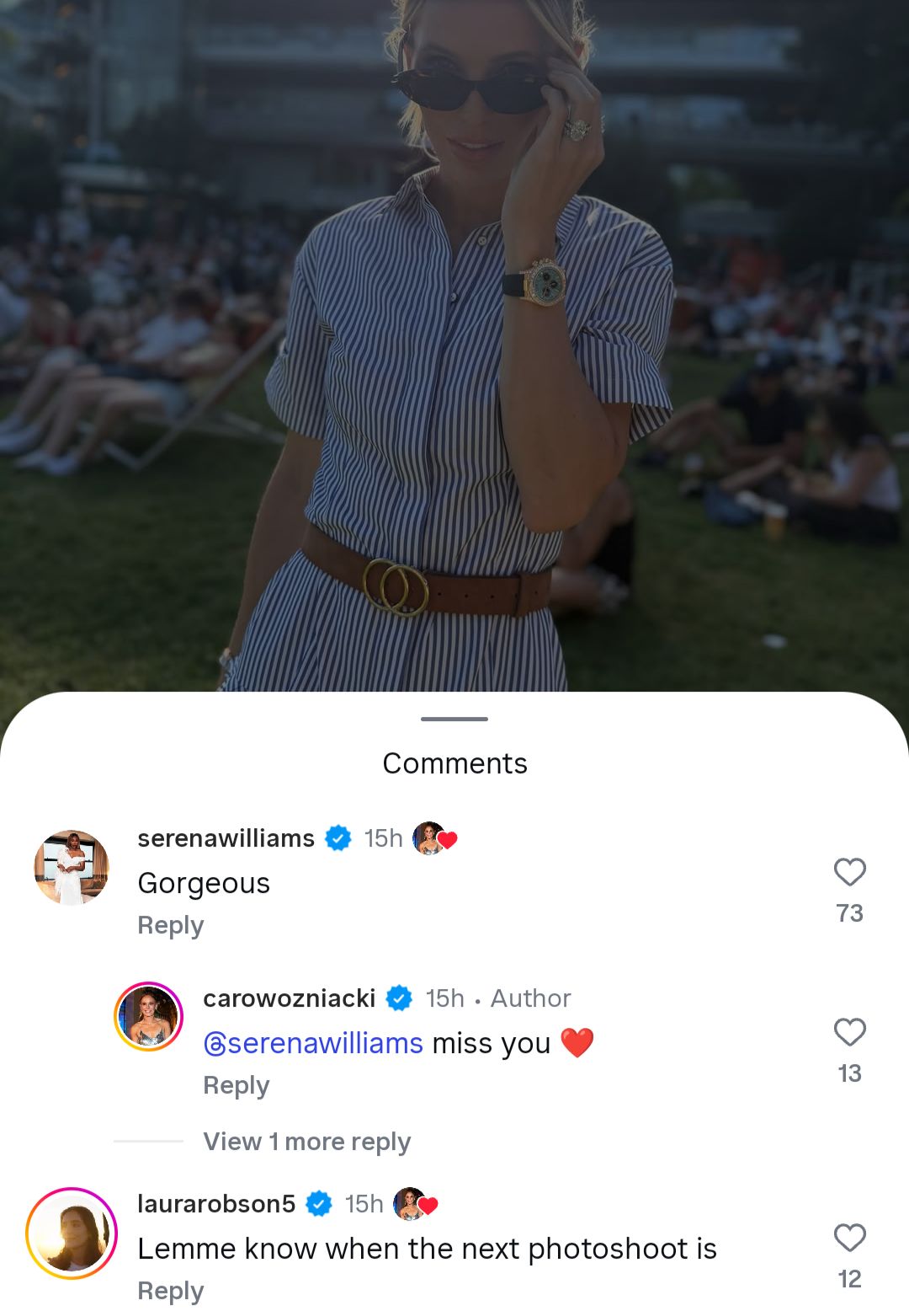 Comments on Caroline Wozniacki's Instagram Post