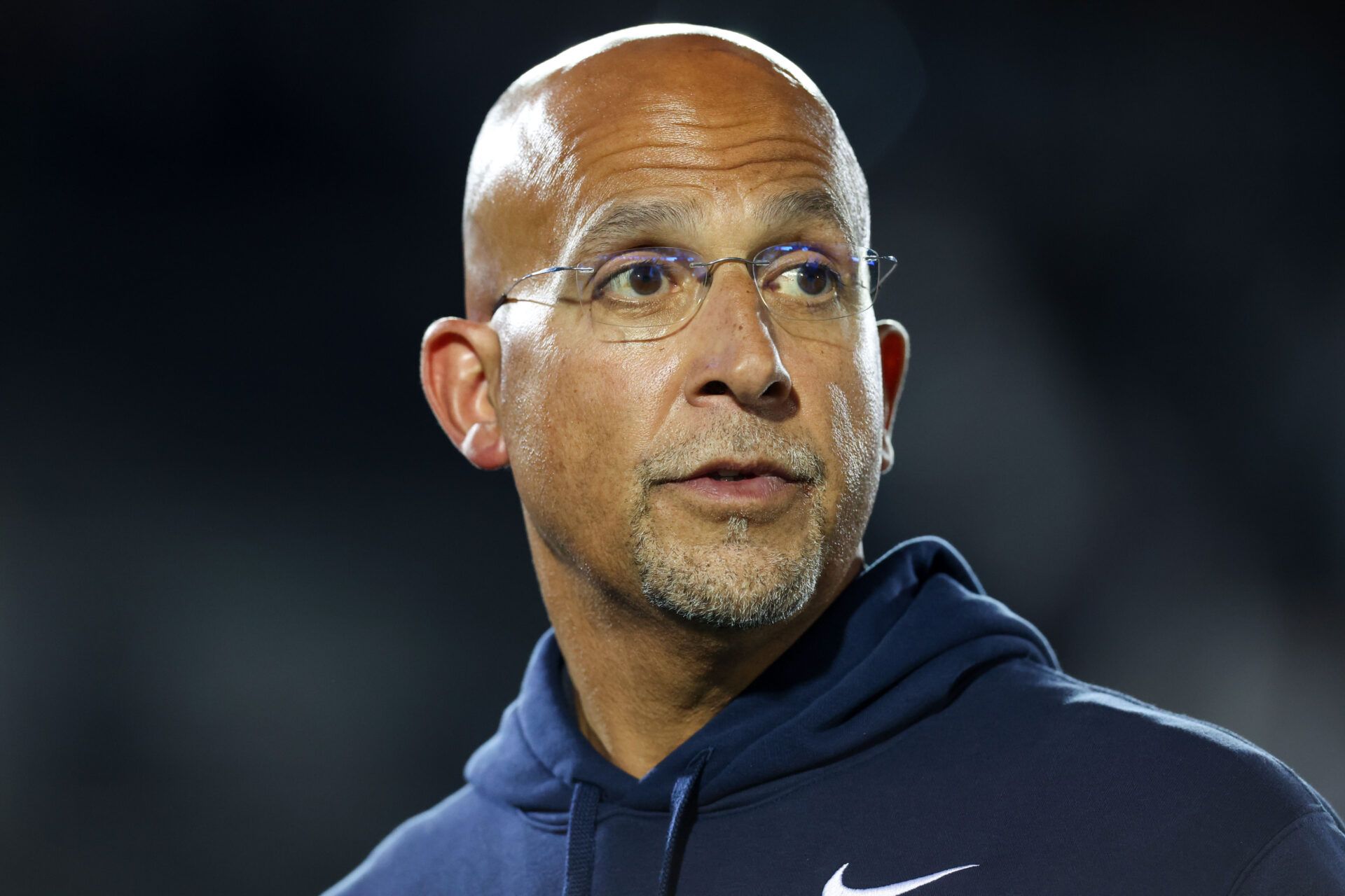 Penn State Nittany Lions head coach James Franklin stands on the field following the game against the Northwestern Wildcats at Beaver Stadium.
