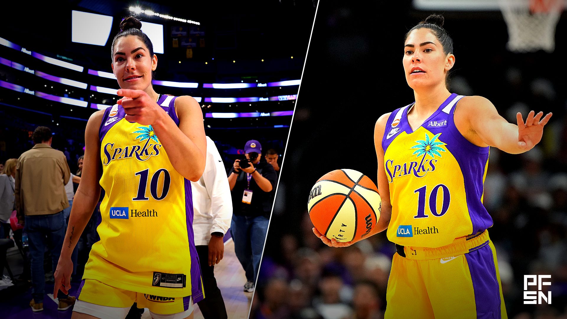 Collage featuring WNBA: Toronto Tempo at Los Angeles Sparks and WNBA: Los Angeles Sparks at Phoenix Mercury.
Kiyoshi Mio-Imagn Images / Rick Scuteri-Imagn Images