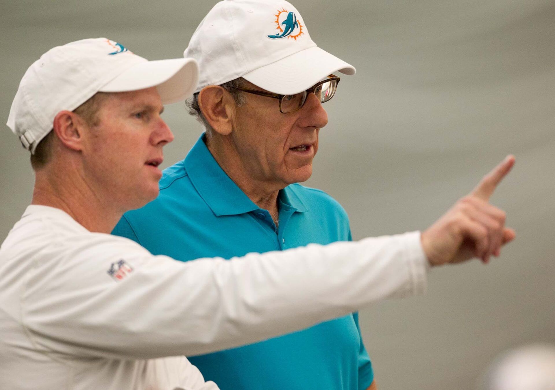 Miami Dolphins general manager Jeff Ireland and owner Stephen Ross at Miami Dolphins training camp in Davie, Florida on August 7, 2013.

Dolphins Owner Stephen M Ross 21