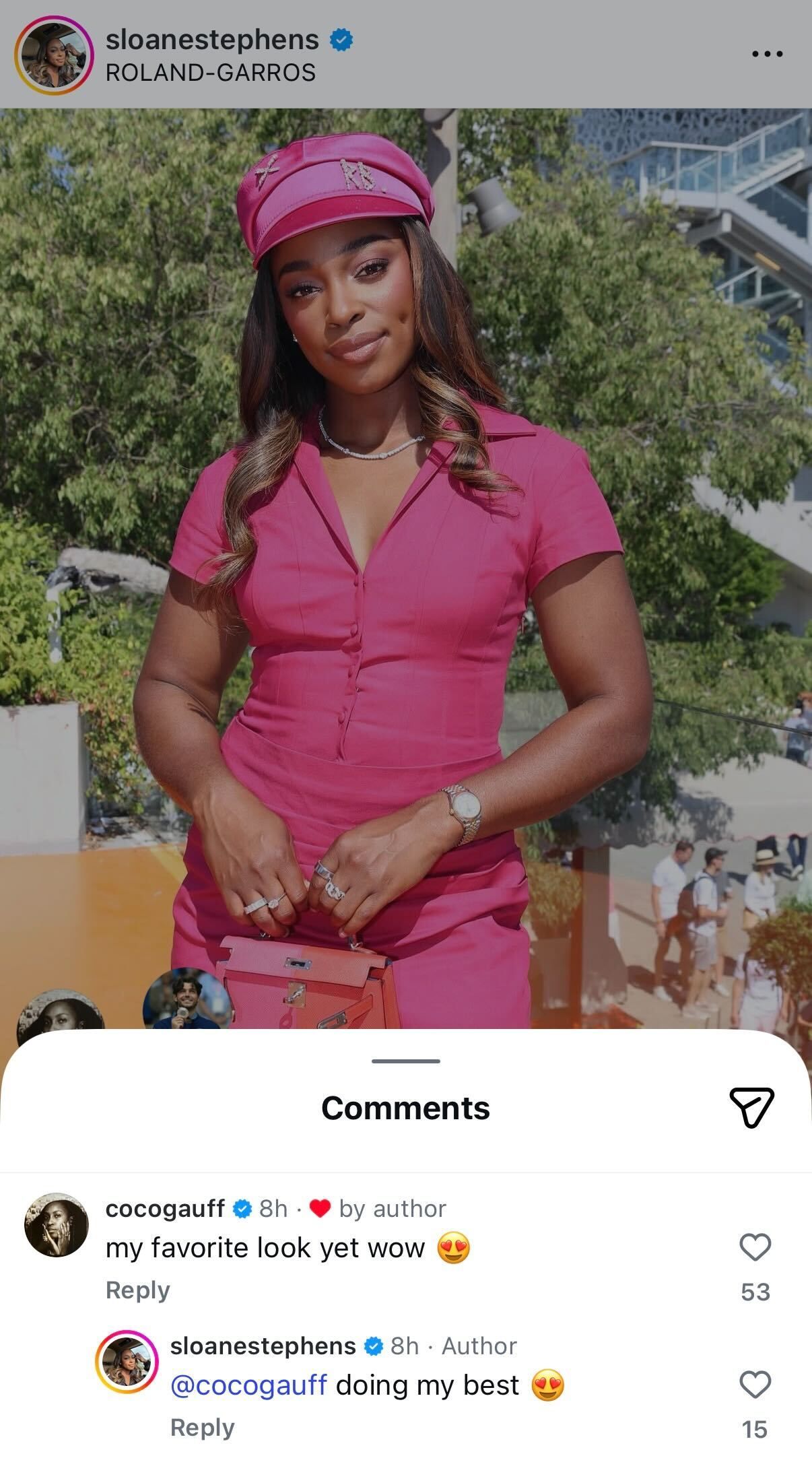 Coco Gauff's Comment on Sloane Stephens' Instagram Post
