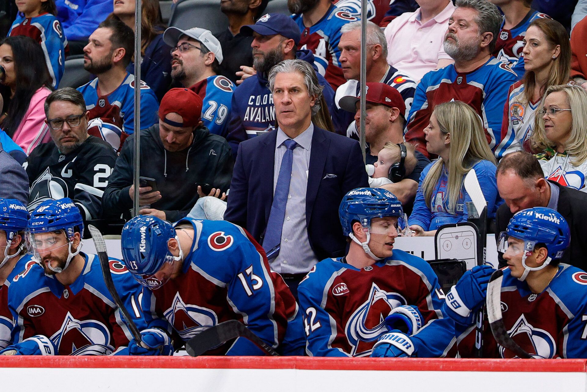 Colorado Avalanche head coach Jared Bednar at Ball Arena.