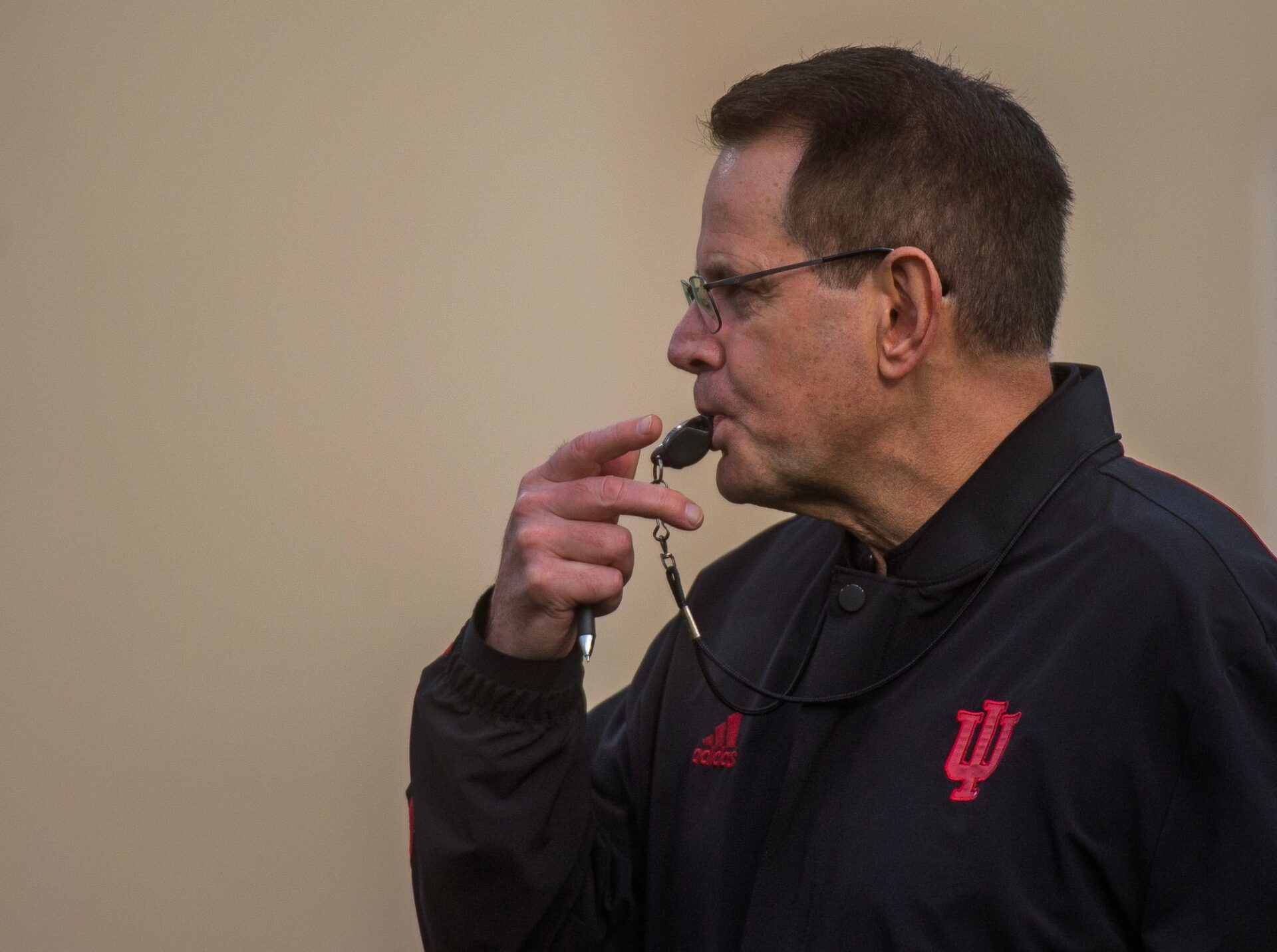 Indiana Head Coach Curt Cignetti during spring football practice at Memorial Stadium on Thursday, April 2, 2026.