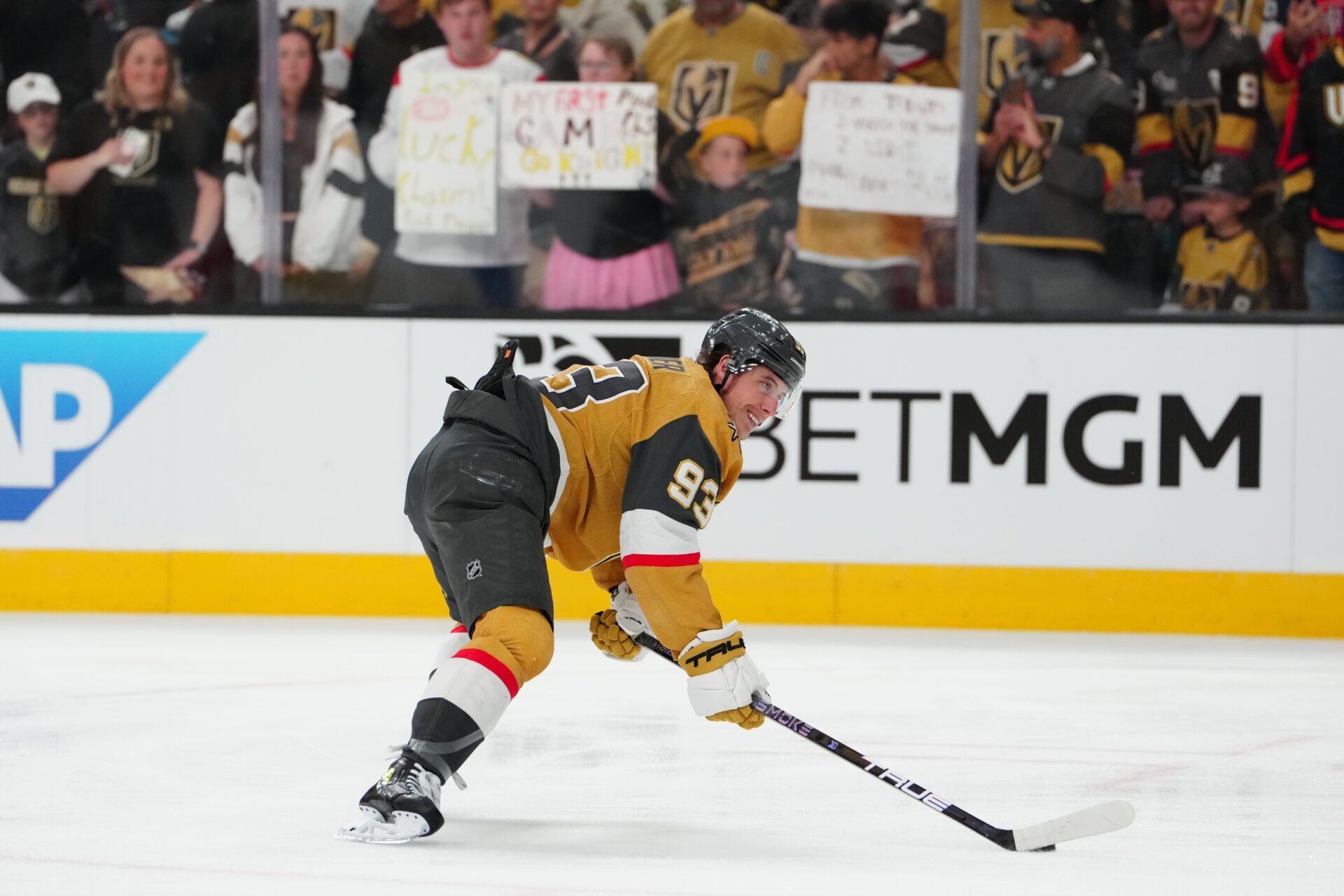Vegas Golden Knights right wing Mitch Marner (93) at T-Mobile Arena.