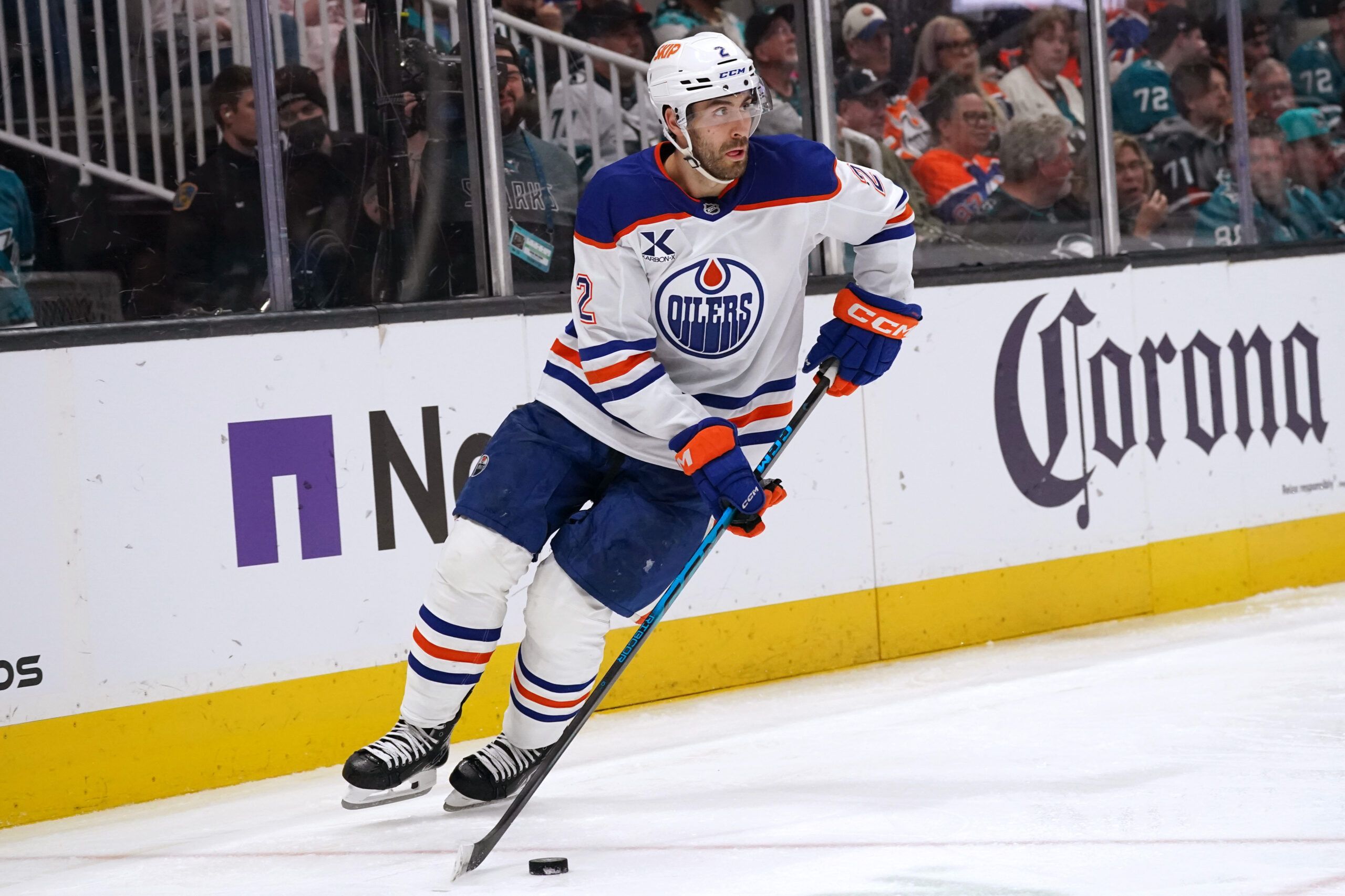 Edmonton Oilers defenseman Evan Bouchard. 