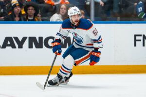 Edmonton Oilers forward Isaac Howard. 