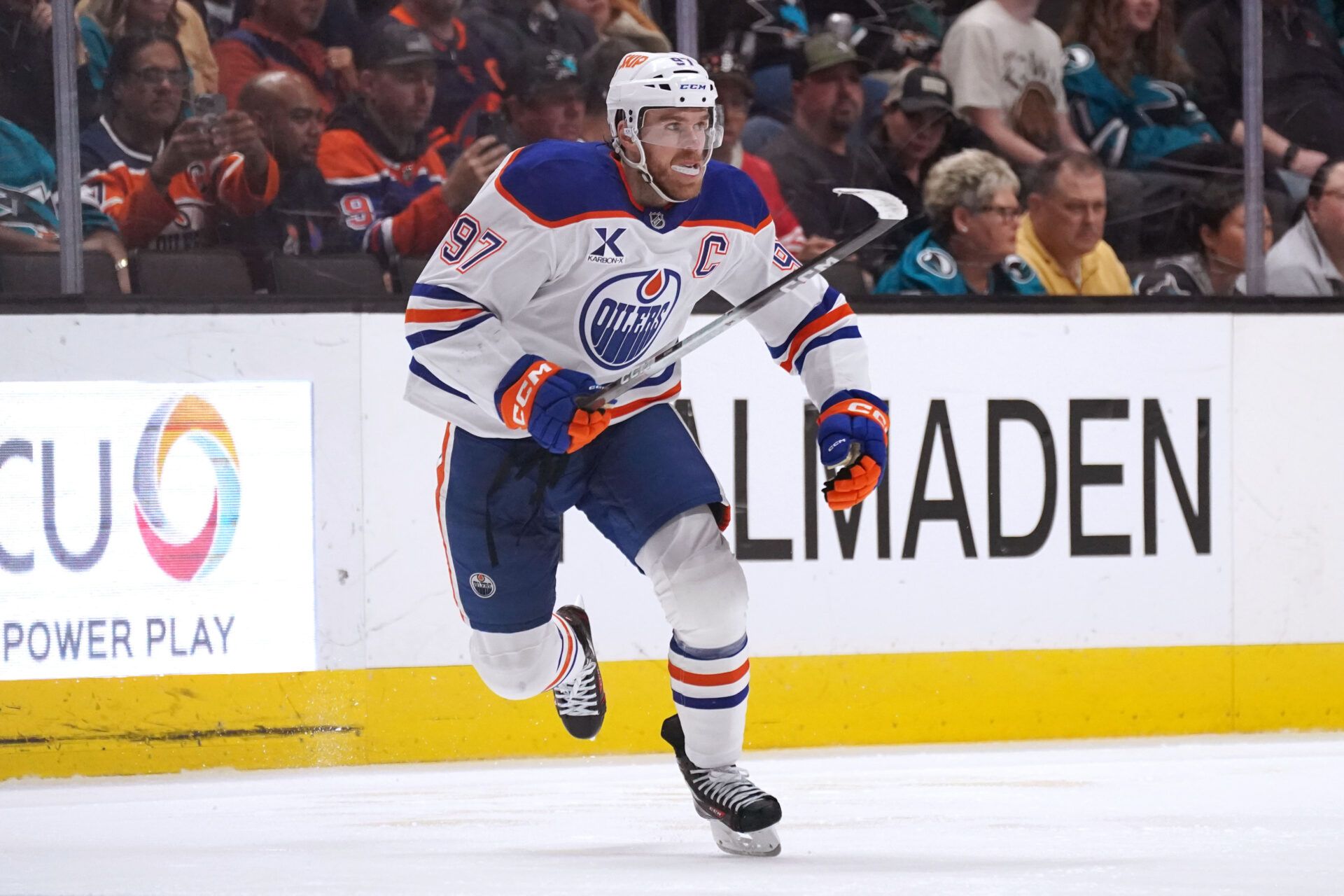 Edmonton Oilers center Connor McDavid (97) at SAP Center.