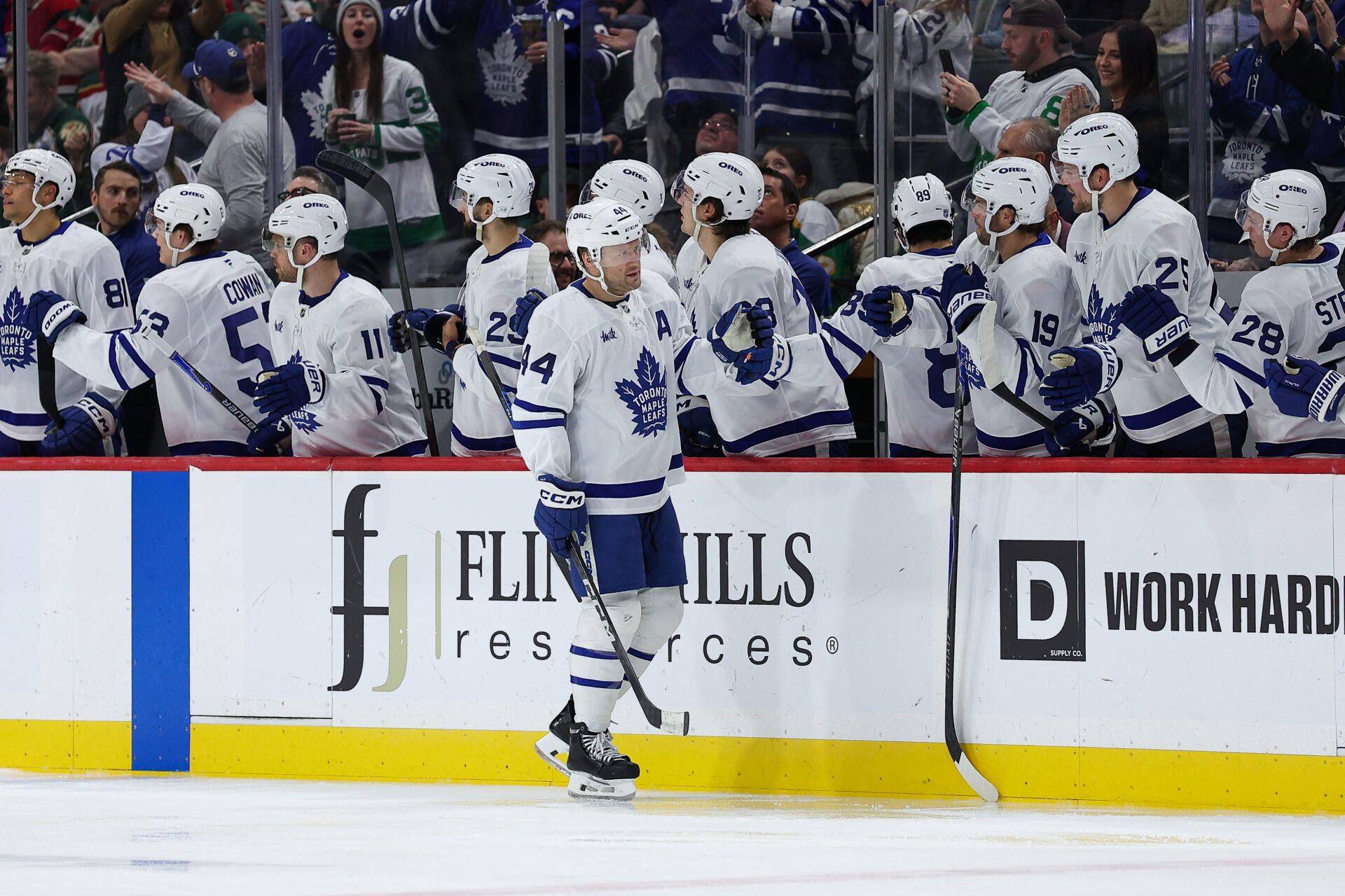 Toronto Maple Leafs defenseman Morgan Rielly (44) at Grand Casino Arena.