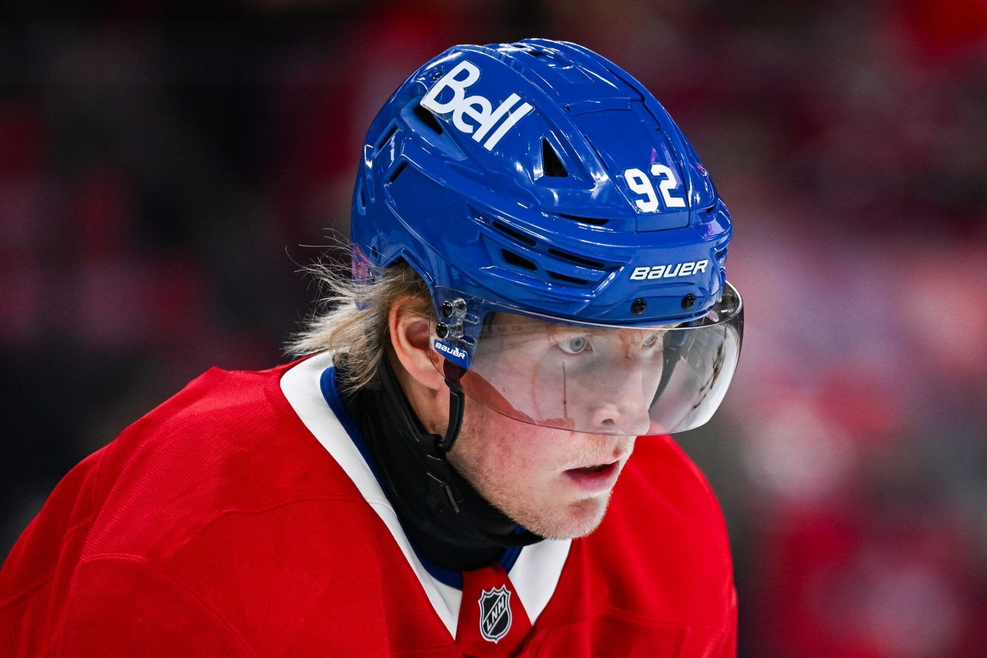 Montreal Canadiens right wing Patrik Laine (92) looks on against the Nashville Predators during the first period at Bell Centre.