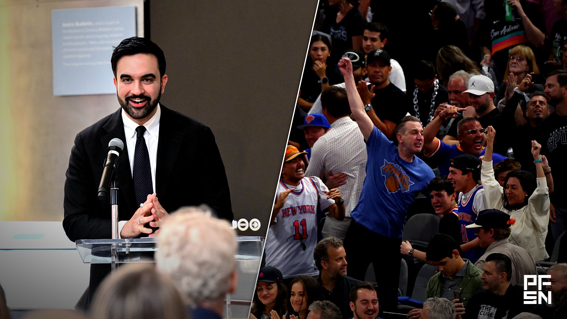 Collage featuring Soccer: FIFA World Cup 2026-World Cup Trophy Tour and NBA: Finals-New York Knicks at San Antonio Spurs.
John Jones-Imagn Images / Geoff Burke-Imagn Images