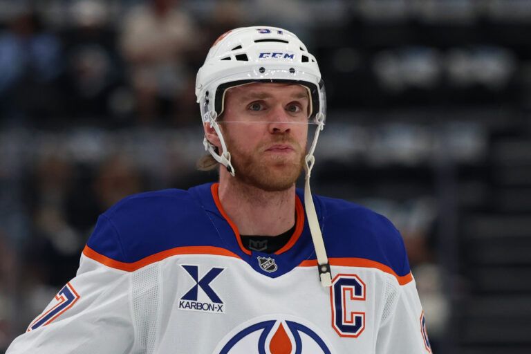 Edmonton Oilers center Connor McDavid at Delta Center.