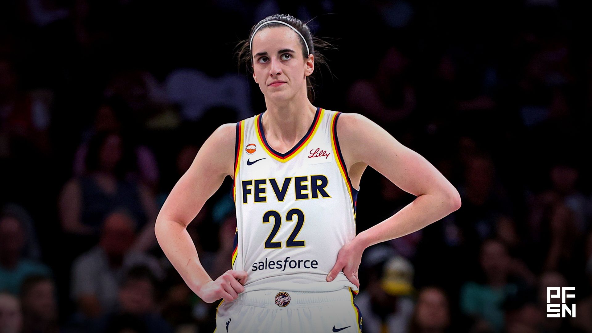 Indiana Fever guard Caitlin Clark (22) at Barclays Center.
