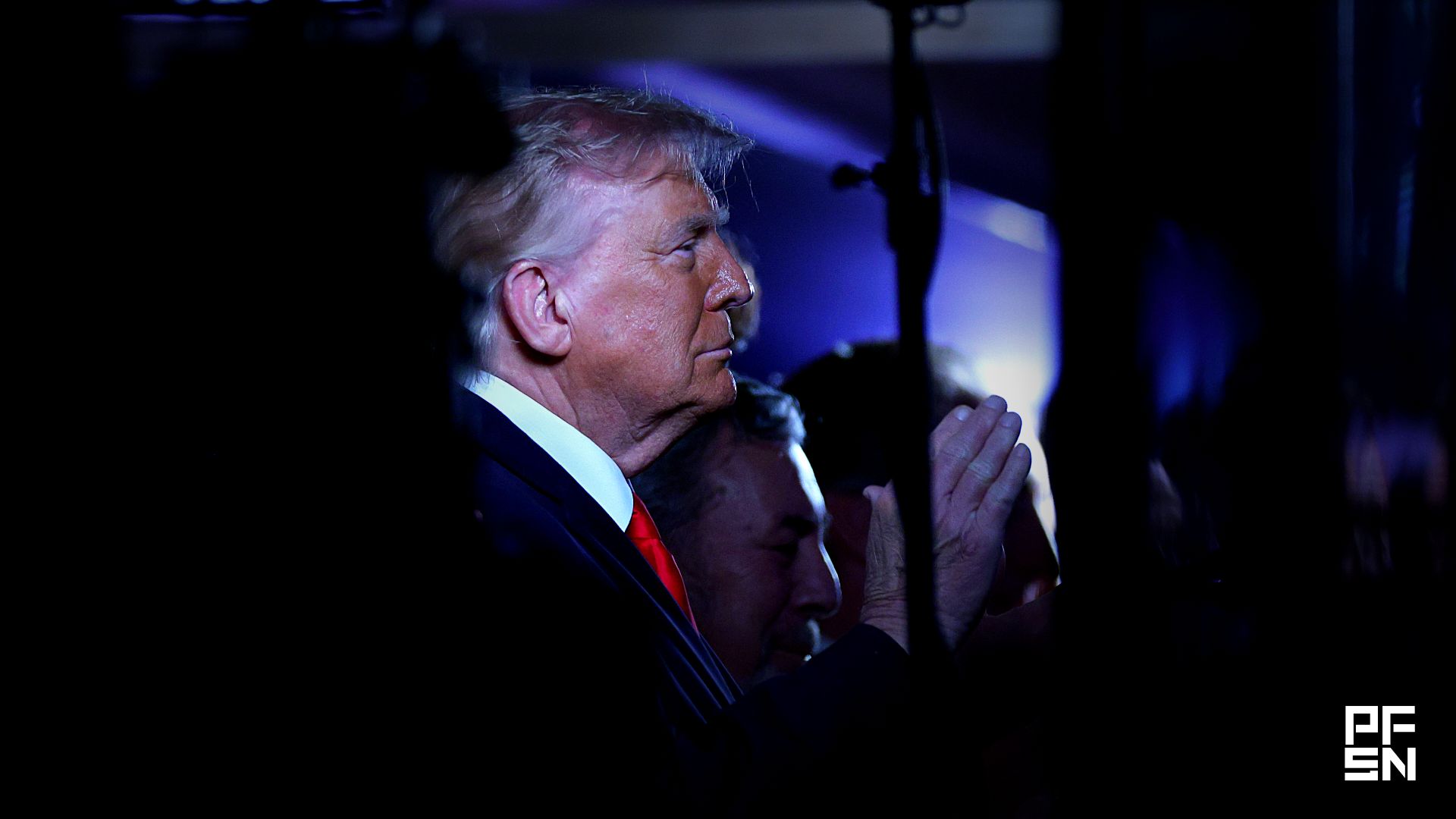 United States president Donald Trump looks on before game three of the 2026 NBA Finals between the New York Knicks and the San Antonio Spurs at Madison Square Garden.