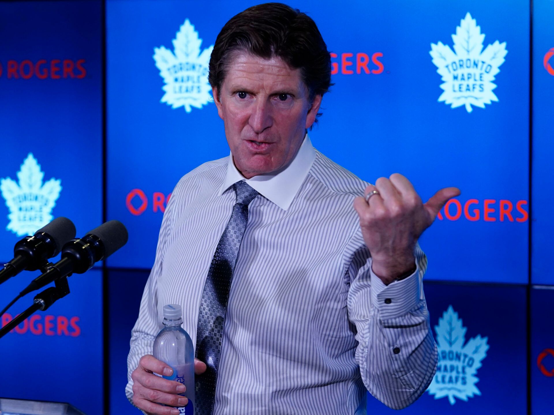 Former head coach Mike Babcock at Scotiabank Arena.