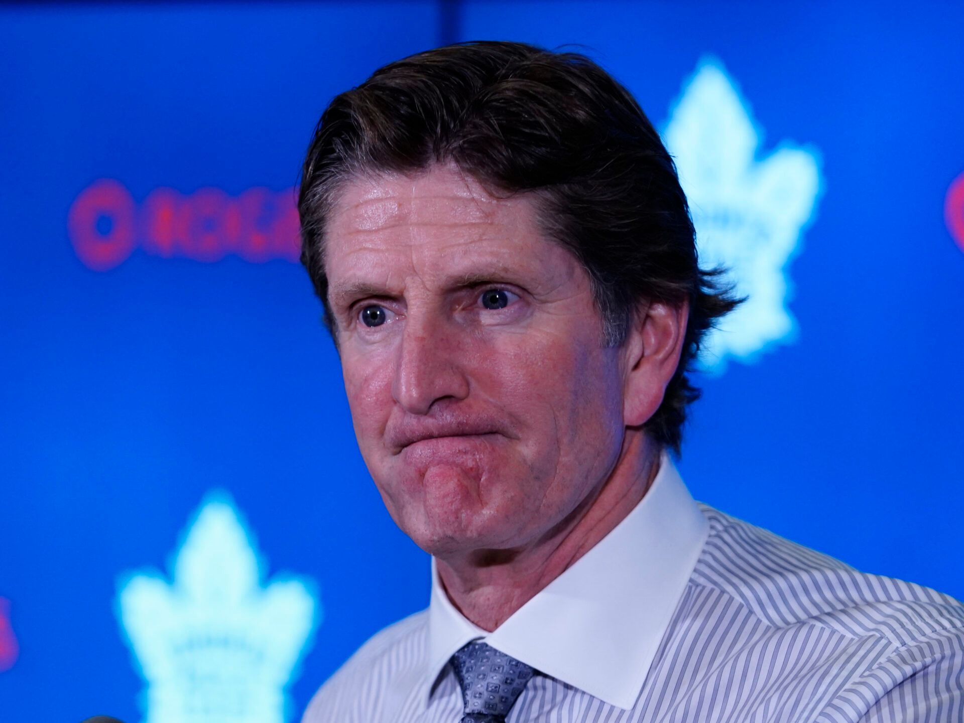 Former head coach Mike Babcock at Scotiabank Arena.