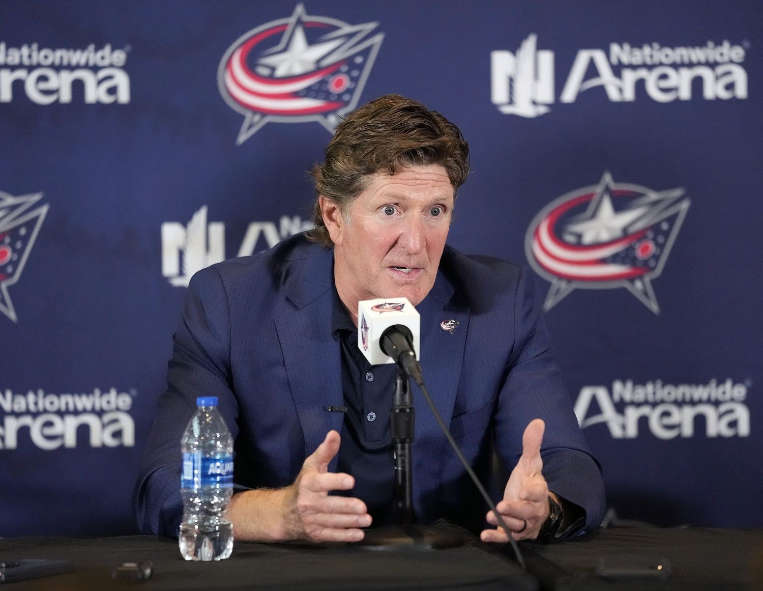 Columbus Blue Jackets introduce Mike Babcock as their new head coach during a press conference at Nationwide Arena.