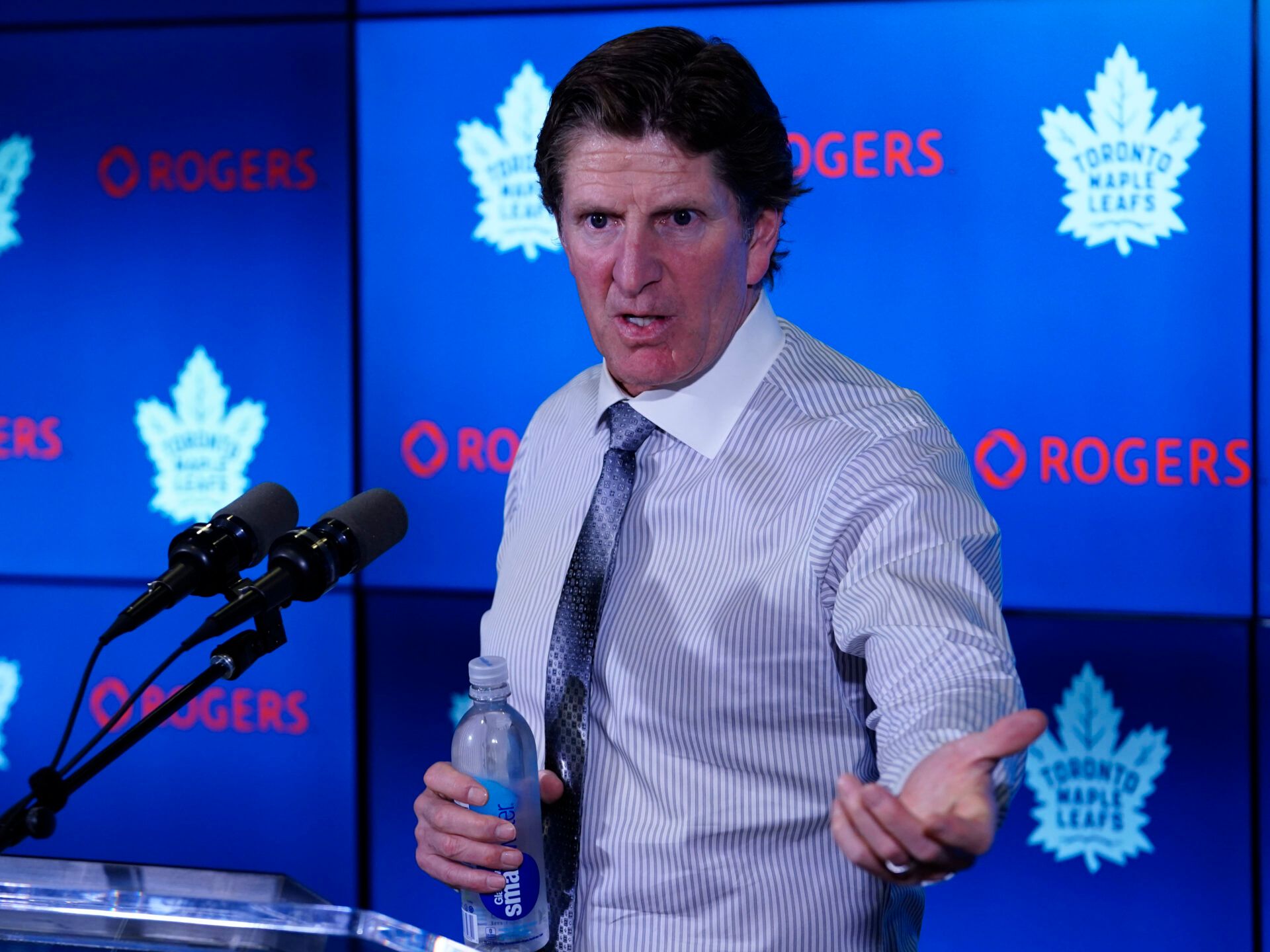 Former head coach Mike Babcock at Scotiabank Arena.