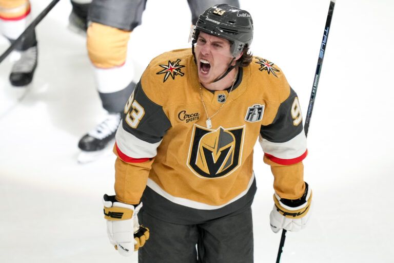 Vegas Golden Knights right wing Mitch Marner at T-Mobile Arena.
