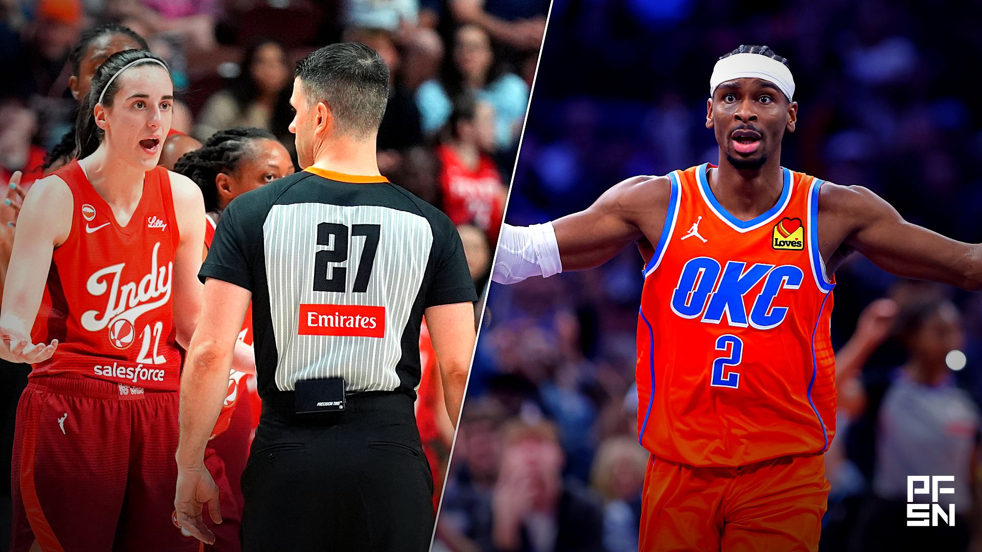 Collage featuring WNBA: Indiana Fever at Connecticut Sun and NBA: Phoenix Suns at Oklahoma City Thunder.
Gregory Fisher-Imagn Images / Alonzo Adams-Imagn Images