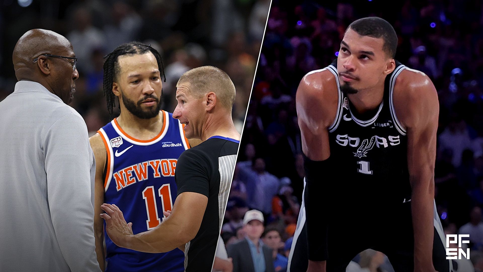 'Dirtiest Star,' 'Reckless' -- NBA World Reacts to 'Embarrassing' No-Call on Victor Wembanyama in Knicks-Spurs Game 5
