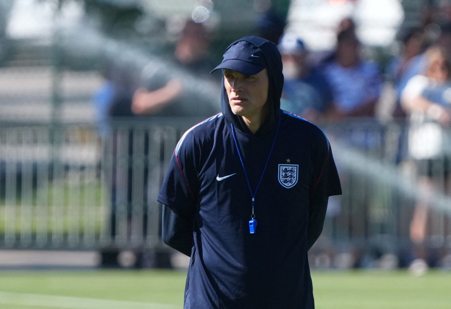 Soccer Football - FIFA World Cup 2026 - England Training - Swope Soccer Village, Kansas City, Missouri, U.S. - June 13, 2026 England manager Thomas Tuchel during training IMAGN IMAGES via Reuters/Jay Biggerstaff