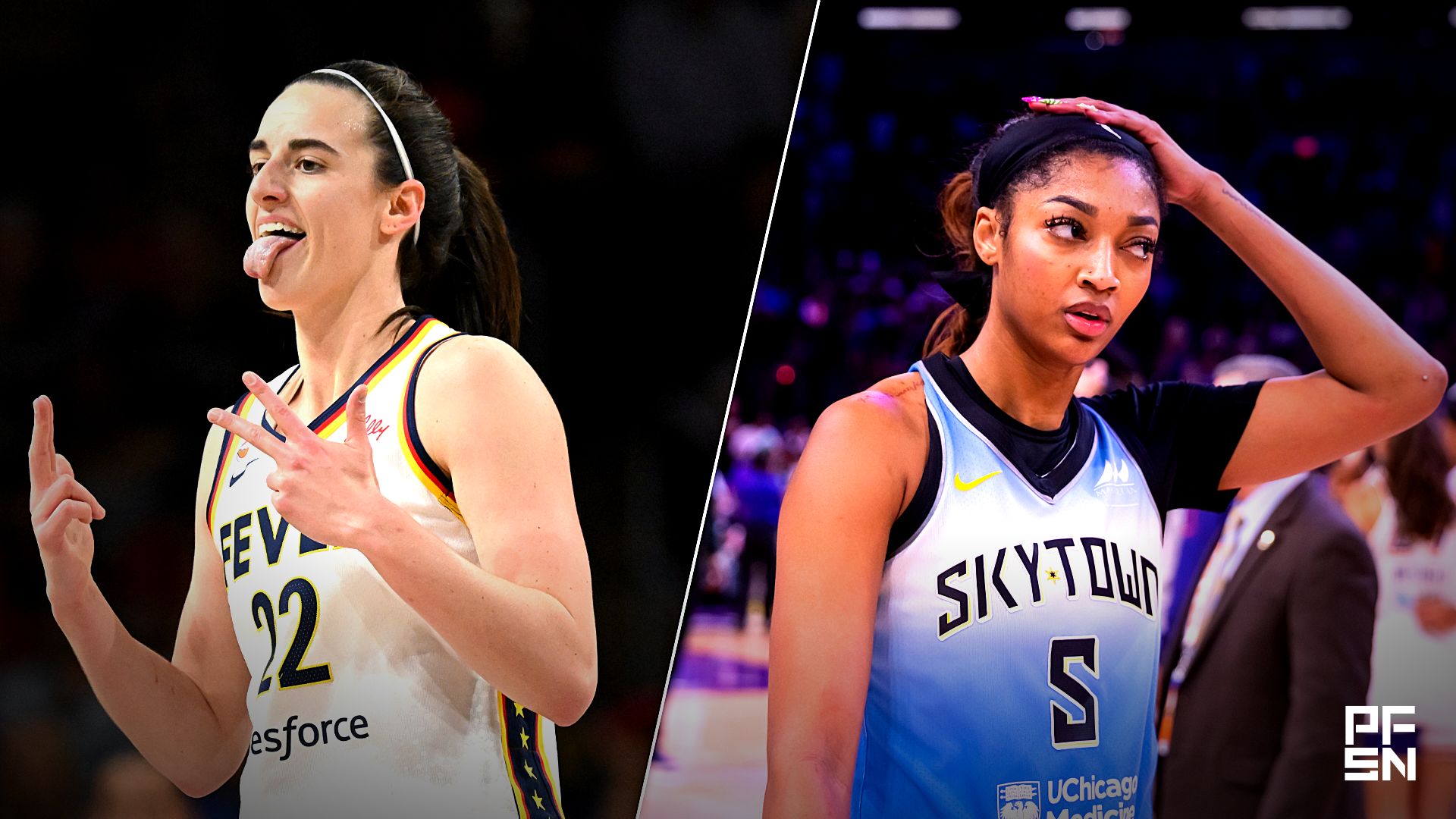 Collage featuring WNBA: Indiana Fever at Washington Mystics and WNBA: Chicago Sky at Phoenix Mercury.
Rafael Suanes-Imagn Images / Mark J. Rebilas-Imagn Images