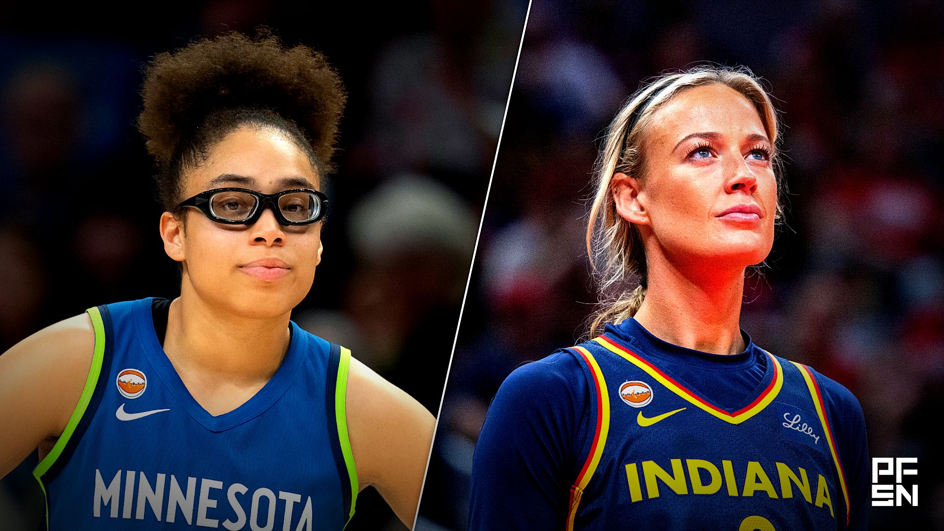Collage featuring WNBA: Seattle Storm at Minnesota Lynx and WNBA: Seattle Storm at Indiana Fever.
Jesse Johnson-Imagn Images / Trevor Ruszkowski-Imagn Images