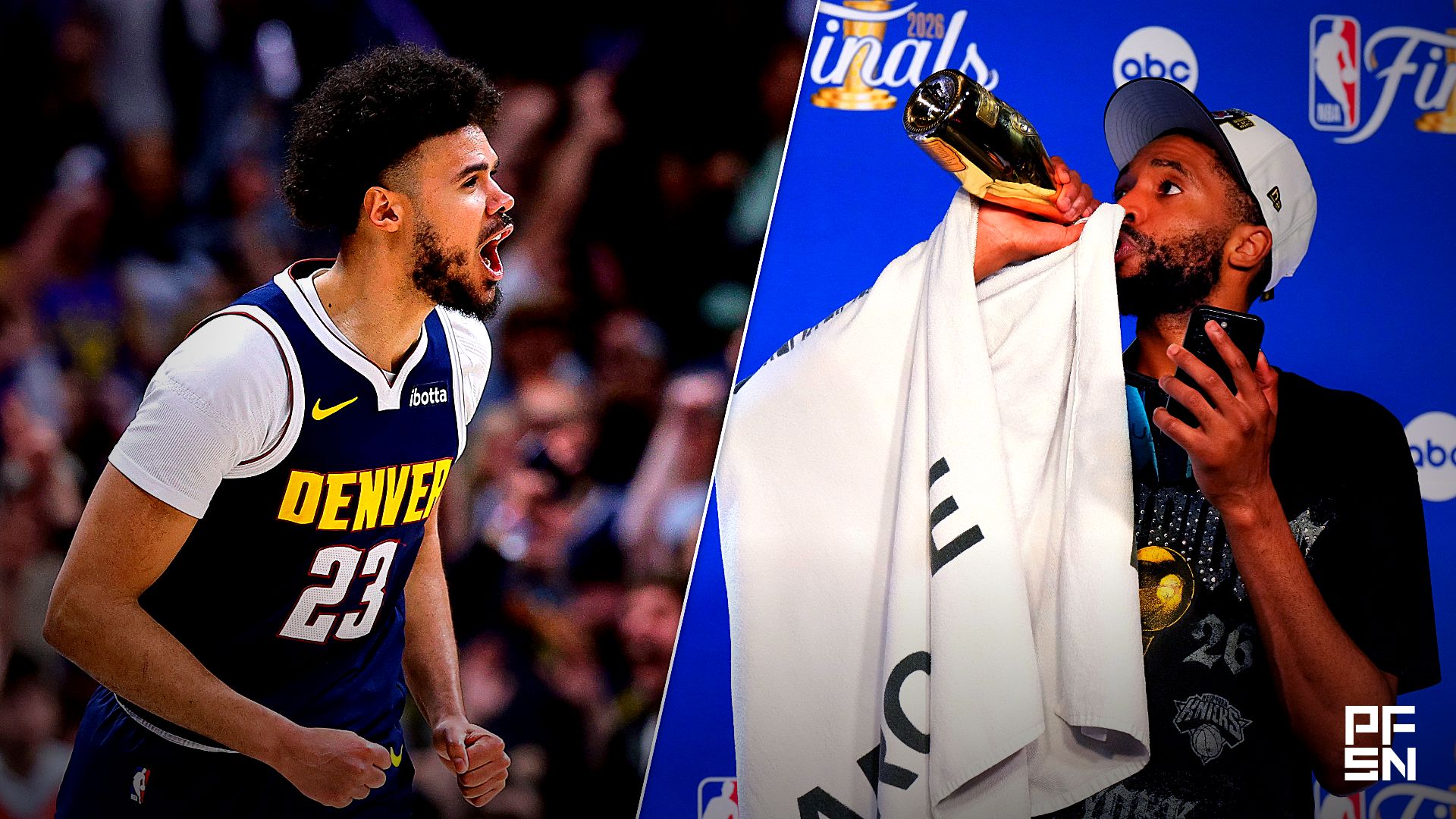 Collage featuring NBA: Portland Trail Blazers at Denver Nuggets and NBA: Finals-New York Knicks at San Antonio Spurs.
Isaiah J. Downing-Imagn Images / Scott Wachter-Imagn Images