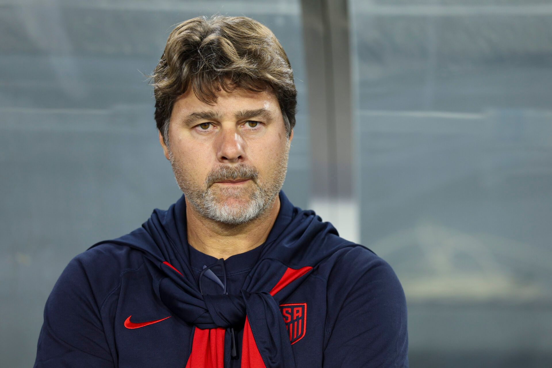 United States head coach Mauricio Pochettino looks on before an international friendly against Uruguay at Raymond James Stadium.