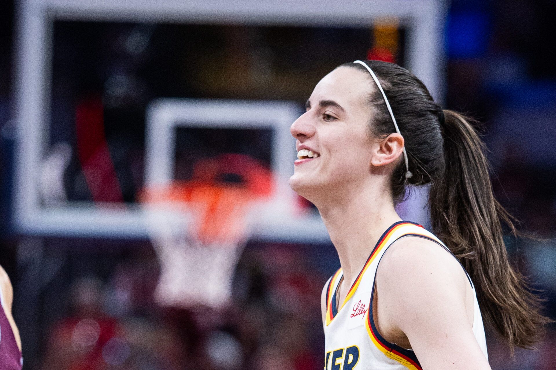 Indiana Fever guard Caitlin Clark (22) in the second half against the Toronto Tempo at Gainbridge Fieldhouse.