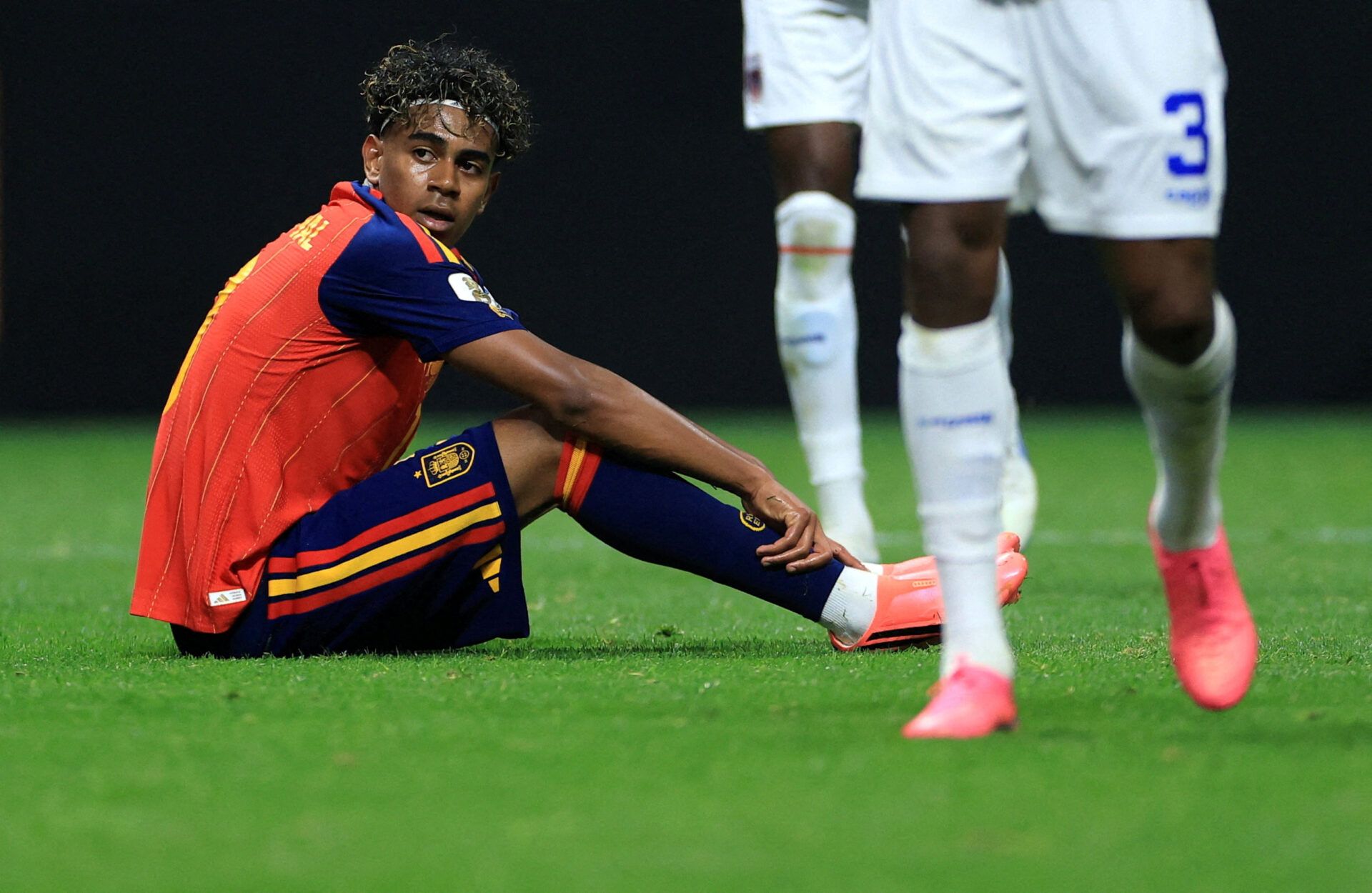 Soccer Football - FIFA World Cup 2026 - Group H - Spain v Cape Verde - Atlanta Stadium, Atlanta, Georgia, U.S. - June 15, 2026 Spain's Lamine Yamal reacts REUTERS/Siphiwe Sibeko     TPX IMAGES OF THE DAY
