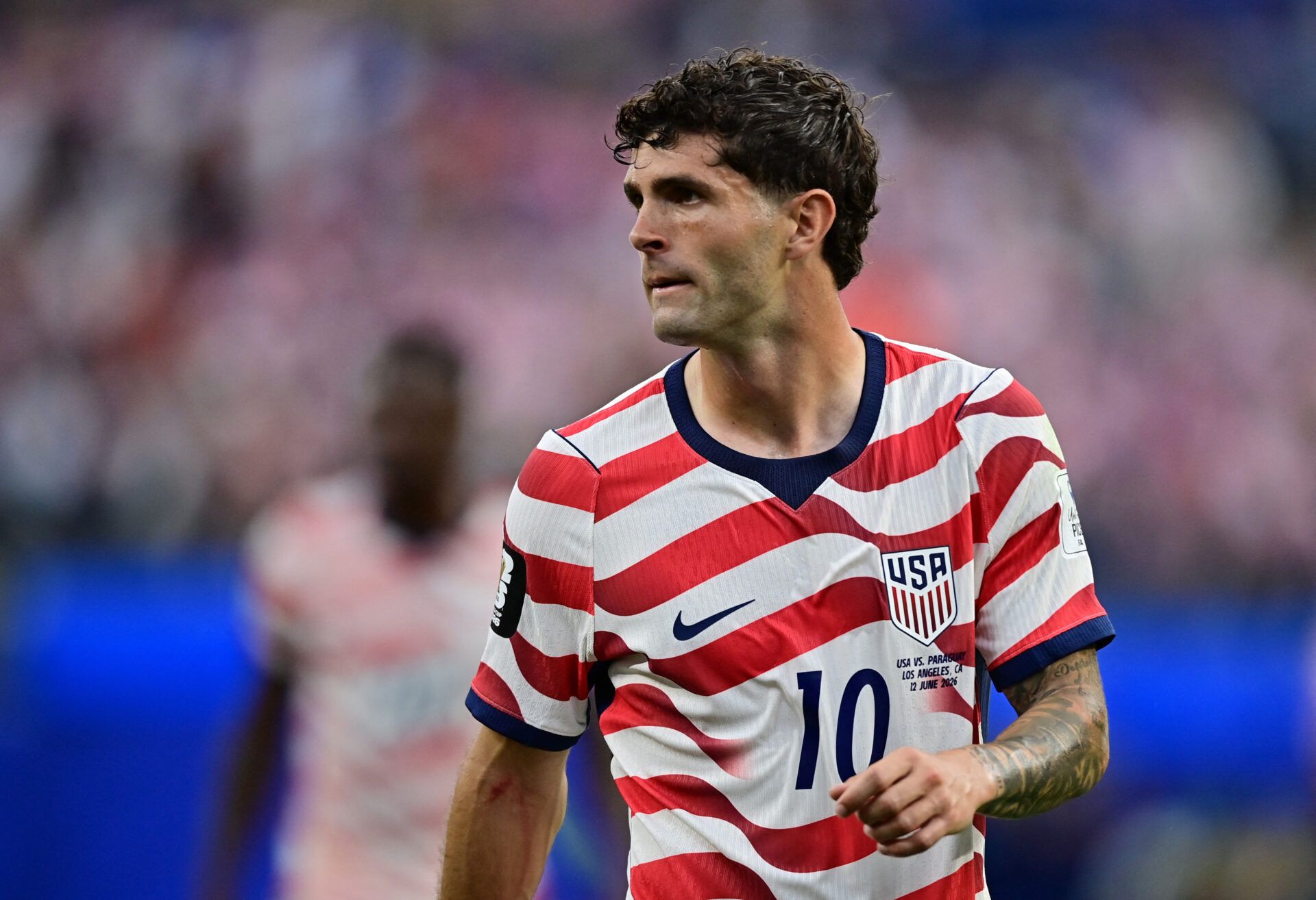 Soccer Football - FIFA World Cup 2026 - Group D - United States v Paraguay - Los Angeles Stadium, Inglewood, California, U.S. - June 12, 2026 Christian Pulisic of the U.S. during the match IMAGN IMAGES via Reuters/Gary Vasquez