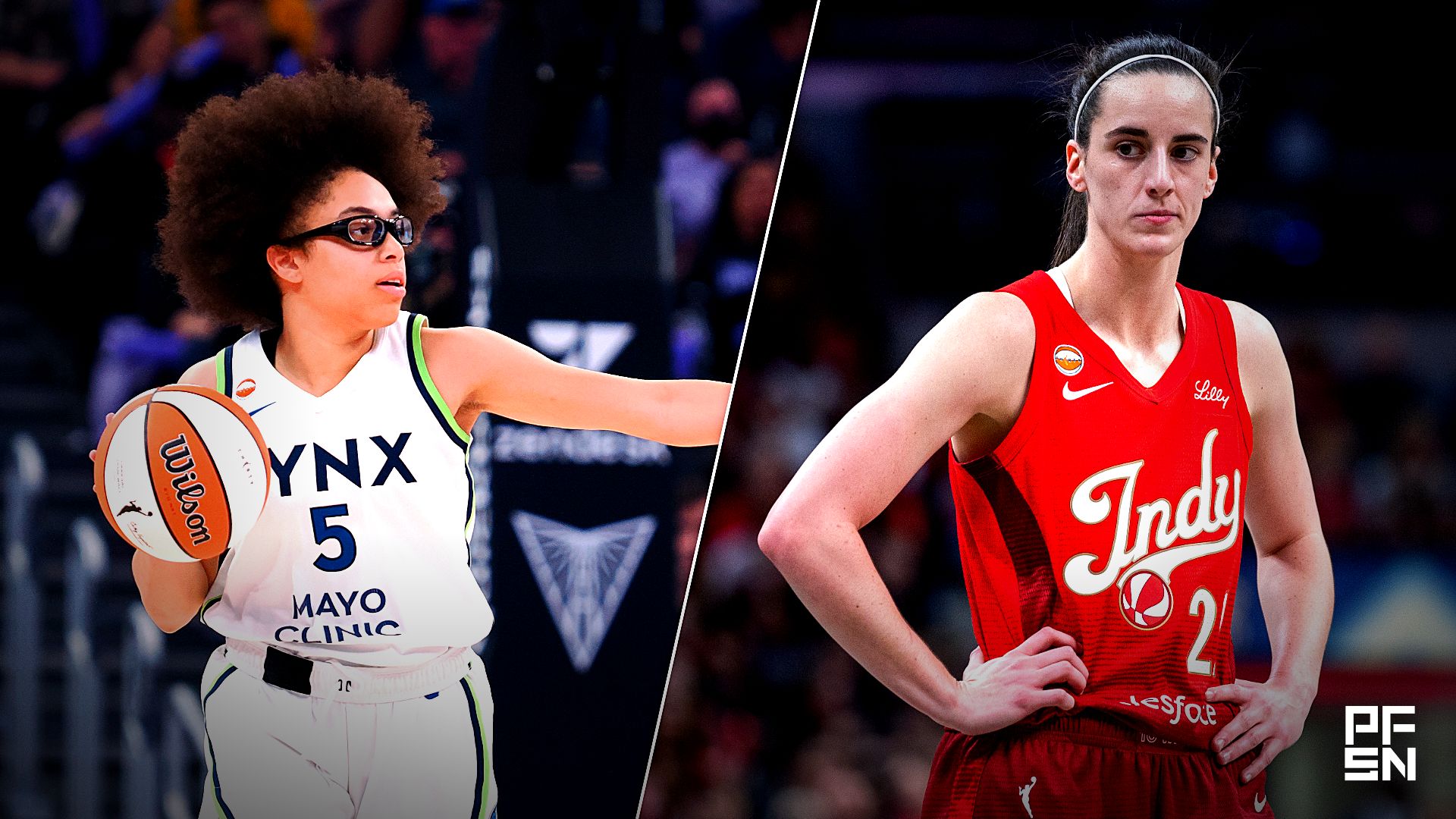 Collage featuring WNBA: Minnesota Lynx at Golden State Valkyries and WNBA: Atlanta Dream at Indiana Fever.
Kelley L Cox-Imagn Images / Trevor Ruszkowski-Imagn Images