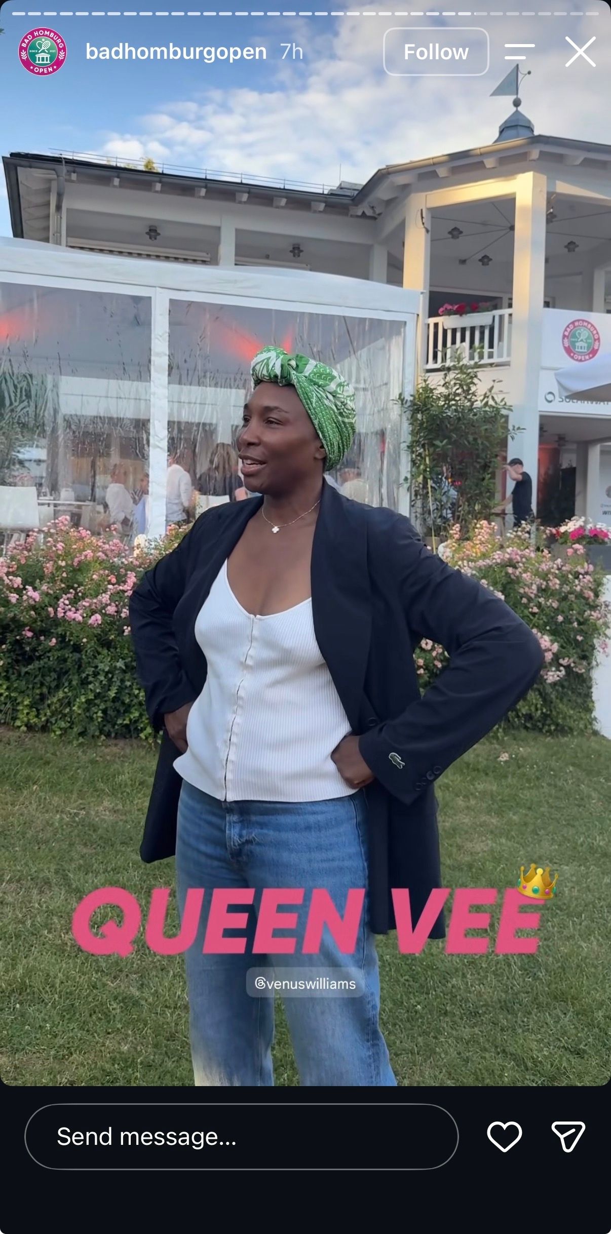 Venus Williams at the Bad Homburg Open players' party
