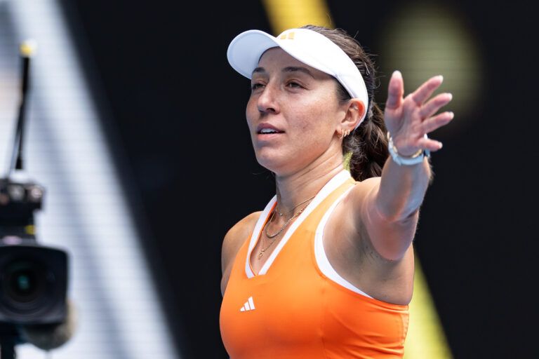 Jessica Pegula of United States pictured during a match in Melbourne Park.