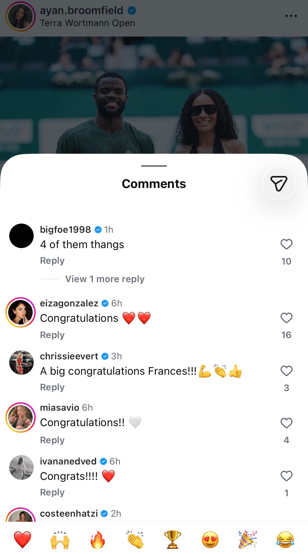 Comments on Ayan Broomfield's Instagram post