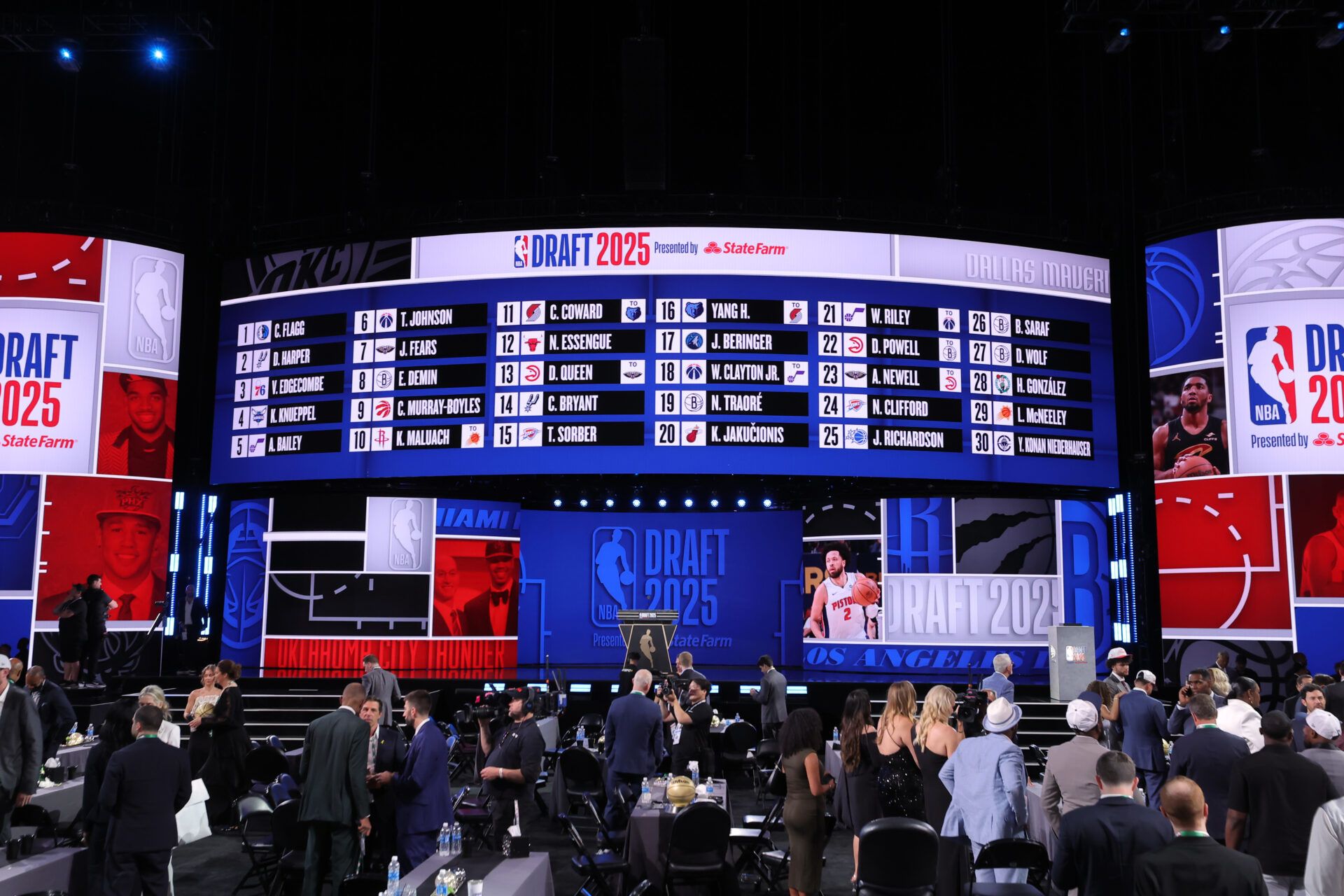 General view after the first round of the 2025 NBA Draft at Barclays Center.