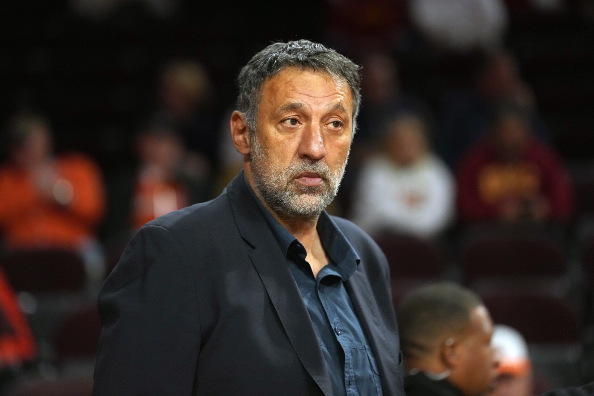 Vlade Divac attends the game between the Illinois Fighting Illini and the Southern California Trojans at the Galen Center.