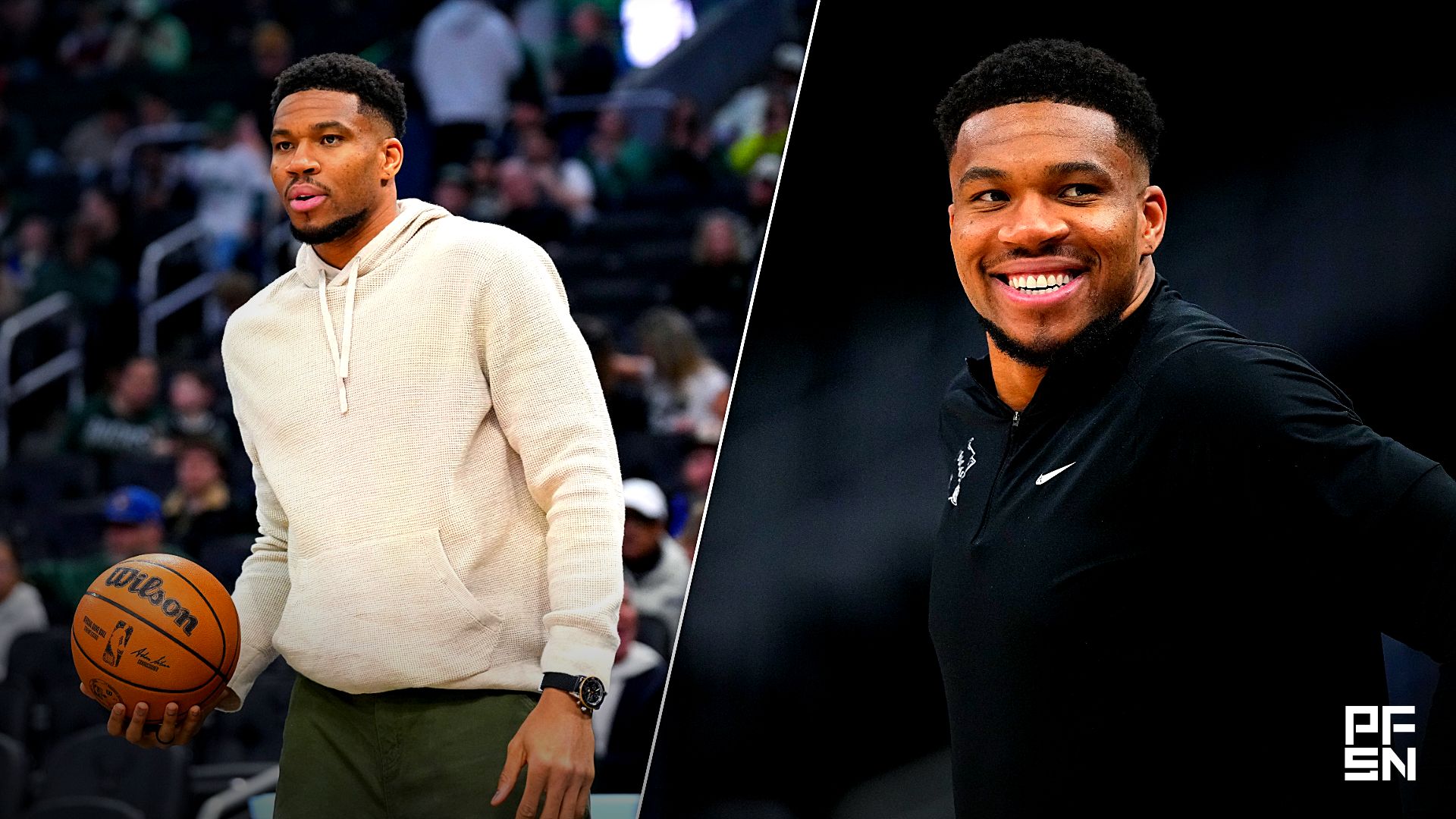 Giannis Antetokounmpo makes his first public appearance since the Milwaukee Bucks traded him to the Miami Heat on Monday.
