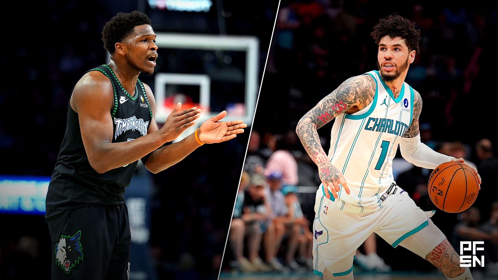 Collage featuring BASKETBALL-NBA-MIN-SAS/ and BASKETBALL-NBA-CHA-MIA/.
IMAGN IMAGES via Reuters Connect
