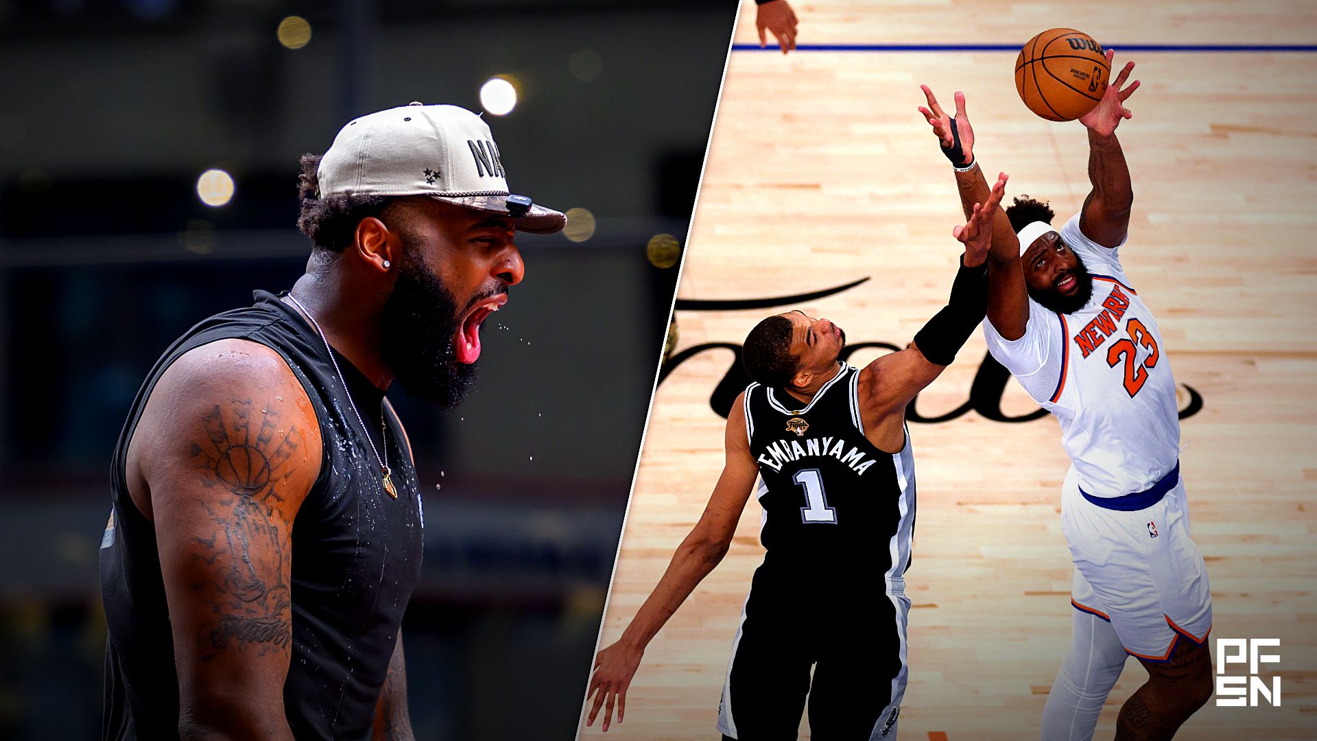 Collage featuring BASKETBALL-NBA/ and BASKETBALL-NBA-NYK-SAS/.
IMAGN IMAGES via Reuters Connect