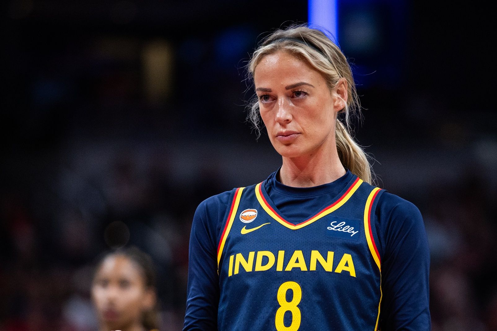 Indiana Fever guard Sophie Cunningham (8) in the second half against the Los Angeles Sparks at Gainbridge Fieldhouse.