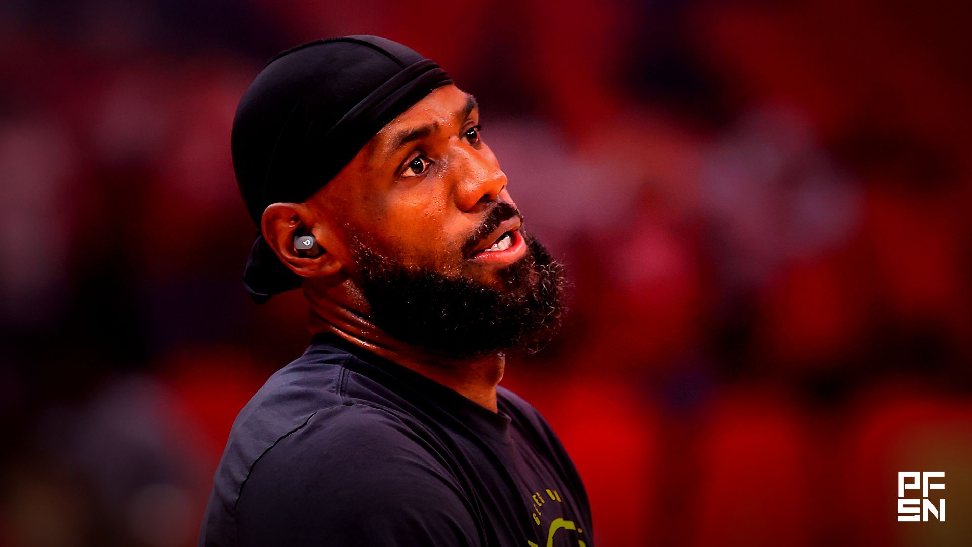 Los Angeles Lakers forward Lebron James (23) warms up prior to game six of the first round of the 2026 NBA Playoffs against the Houston Rockets at Toyota Center.
